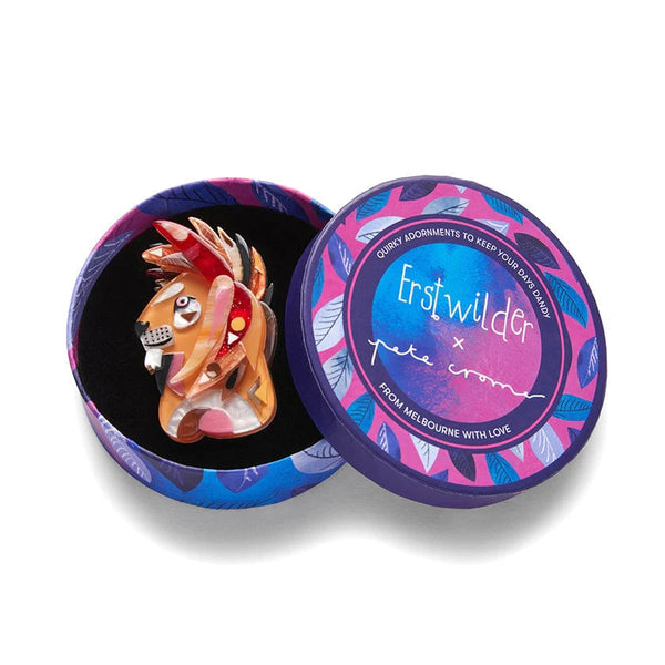 Erstwilder - The Liberated Lion Brooch - Pete Cromer Wildlife (2022)