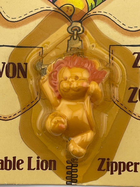 Vintage 1983 Avon Zip A Zoo Loveable Lion Zipper Pull