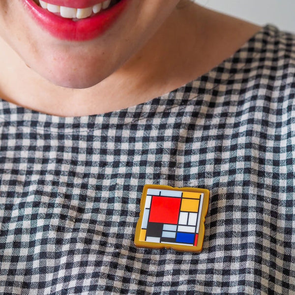 Mondrian Simplified Mini Brooch - Erstwilder Arts & Crafts (2026)