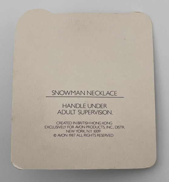 Vintage 1987 Avon Snowman Necklace