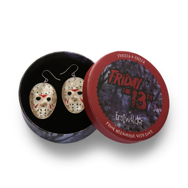 Erstwilder - Jason Voorhees Mask Brooch + Earrings + Enamel Pin Ultimate Gift Pack - Thrills & Chills (2025)