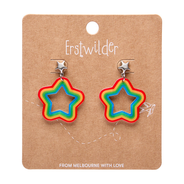 Erstwilder - Star Rainbow Stud Drop Earrings - Rainbow Brite (2025)