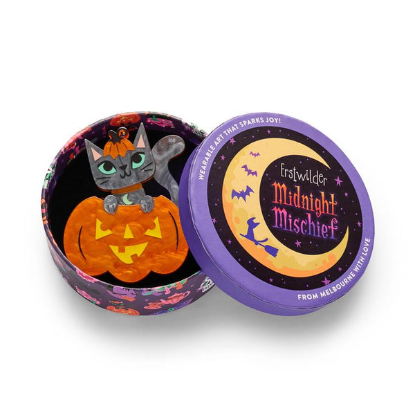 Erstwilder - Cat O’Lantern Brooch - Midnight Mischief (2026)