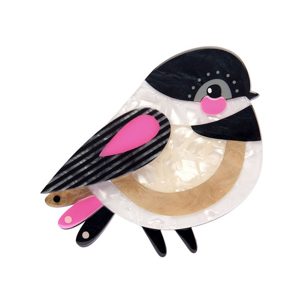 ***ON HOLD DONOTPURCHASE** Erstwilder - The The Chirpy Black-Capped Chickadee Brooch - Pete Cromer (2025)