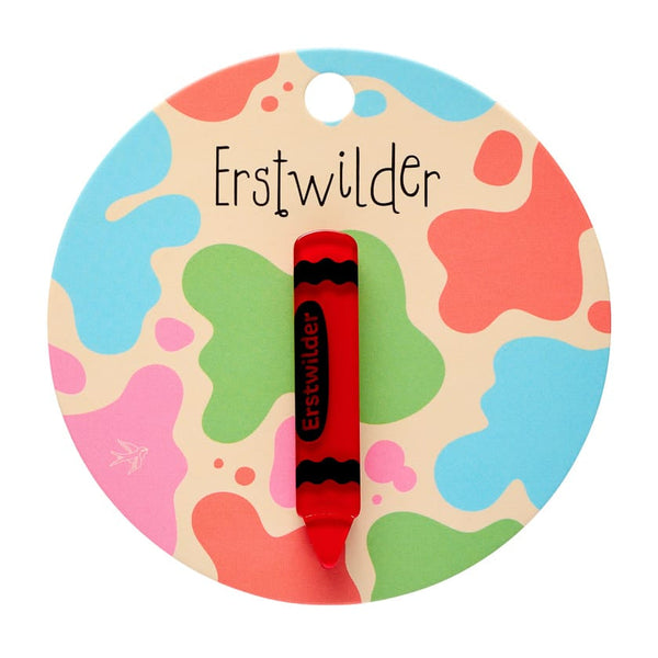 Crayon Simplified Mini Brooch Red- Erstwilder Arts & Crafts (2026)
