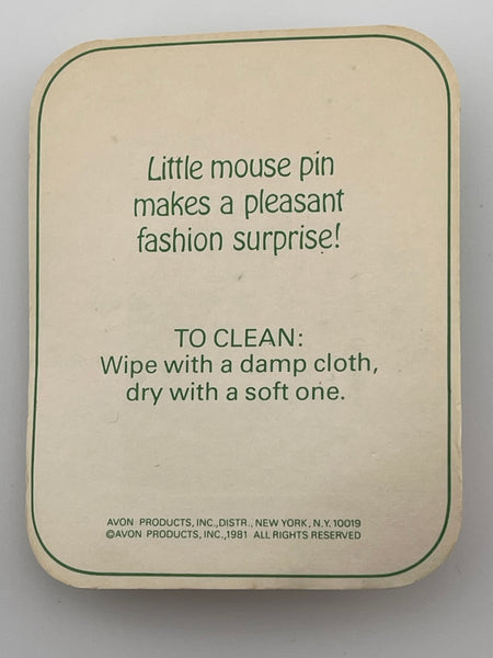 Vintage 1981 Avon Surprise Mouse Christmas Bear Pin