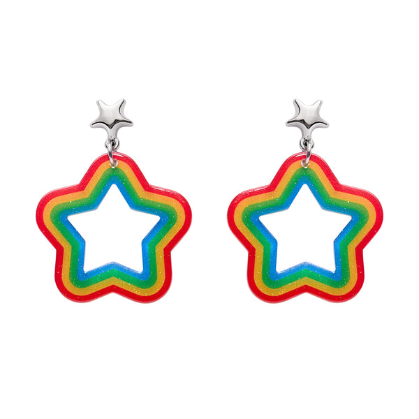 Erstwilder - Star Rainbow Stud Drop Earrings - Rainbow Brite (2025)