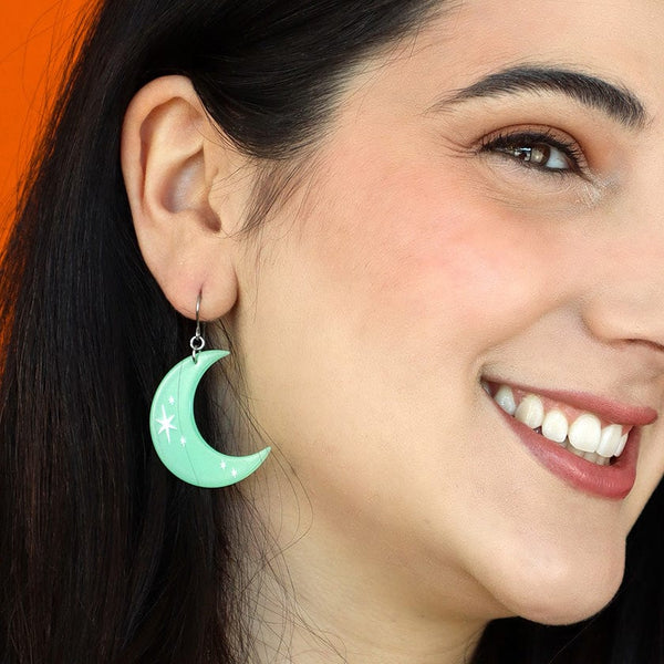 Erstwilder - Half Moon  Drop Earrings - Glow in the Dark - Halloween (2024)