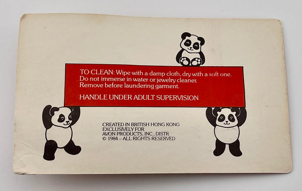 Vintage 1984 Avon Zip A Zoo Avon Playful Panda Zipper Pull