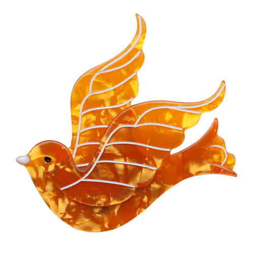 Erstwilder - Barbarella’s Bird Brooch (Yellow Orange) - Feathered Follies (2014)