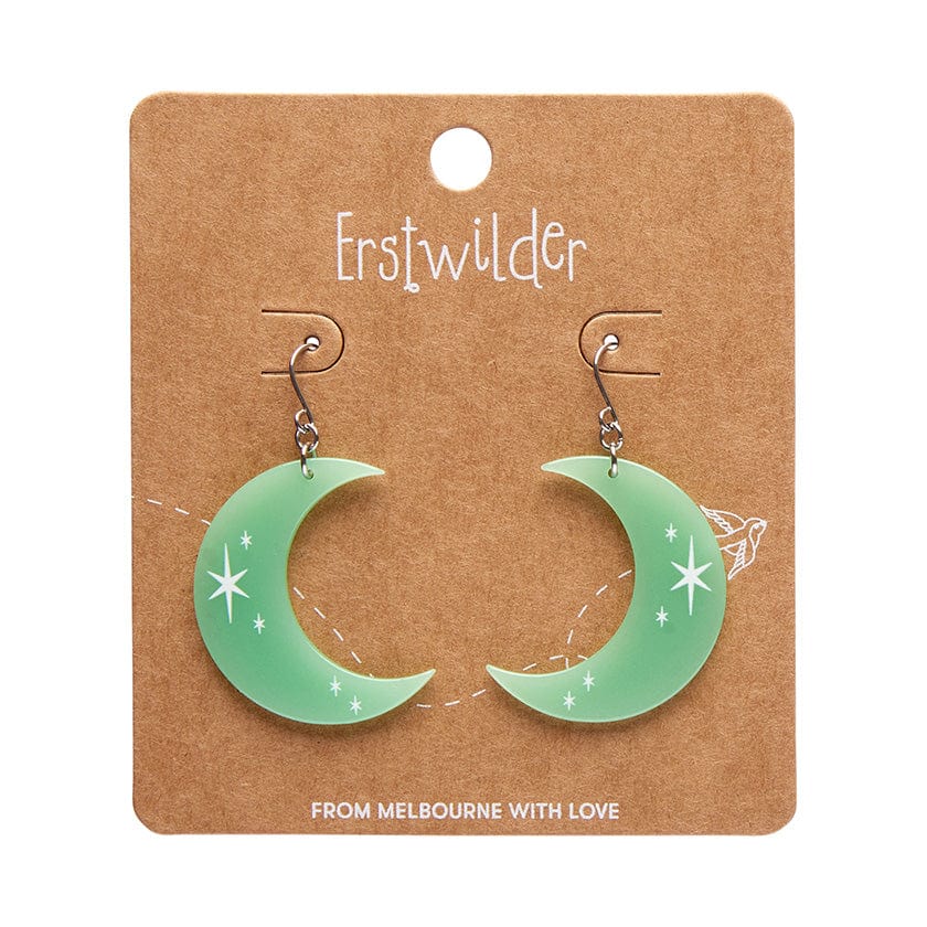 Erstwilder - Half Moon  Drop Earrings (Glow in the Dark) - Best of Halloween (2024)