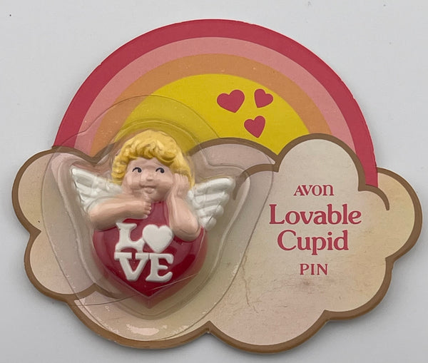 Vintage 1983 Avon Loveable Cupid Pin Valentine’s Day Card