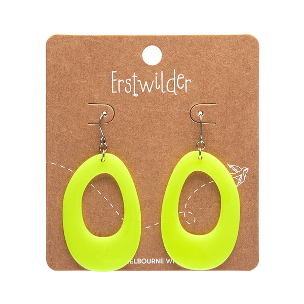 Erstwilder - Bold Hoop Drop Earrings - Neon Yellow