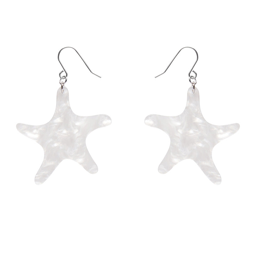 Erstwilder - Starfish Ripple Drop Earrings - White