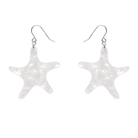 Erstwilder - Starfish Ripple Drop Earrings - White