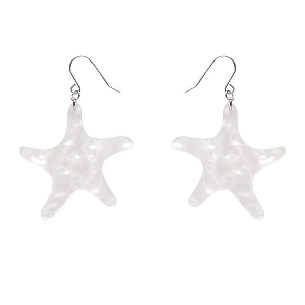 Erstwilder - Starfish Ripple Drop Earrings - White