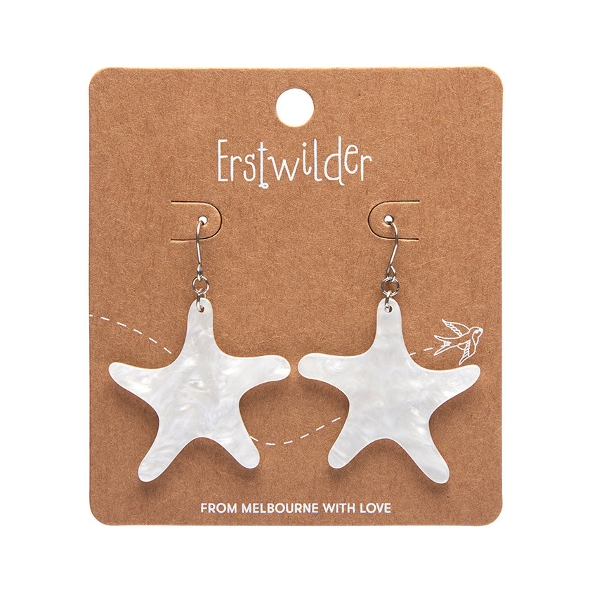 Erstwilder - Starfish Ripple Drop Earrings - White