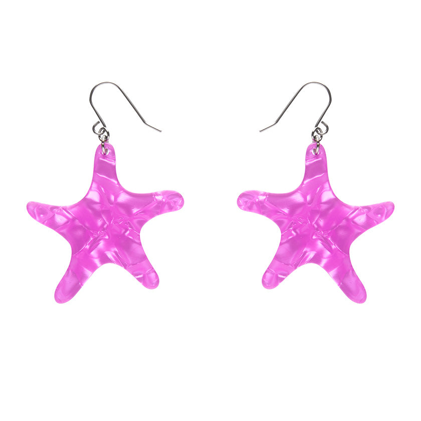 Erstwilder - Starfish Ripple Drop Earrings - Purple