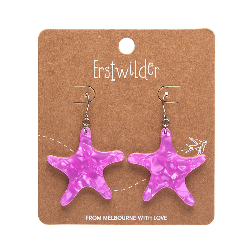 Erstwilder - Starfish Ripple Drop Earrings - Purple