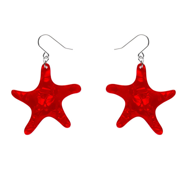 Erstwilder - Starfish Ripple Drop Earrings - Red