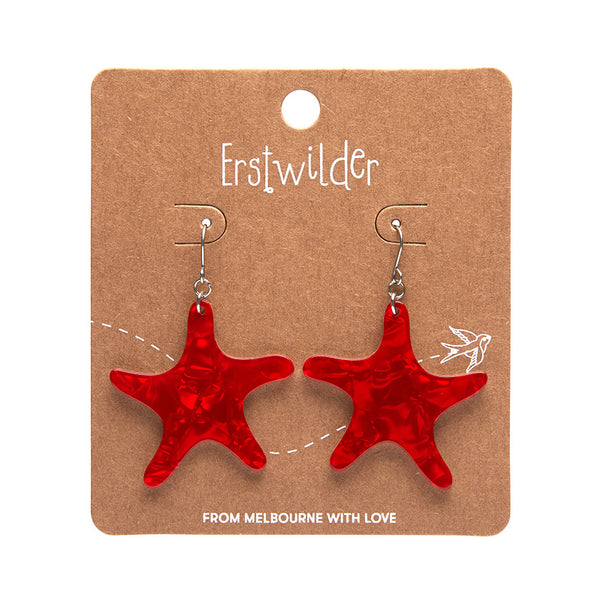 Erstwilder - Starfish Ripple Drop Earrings - Red