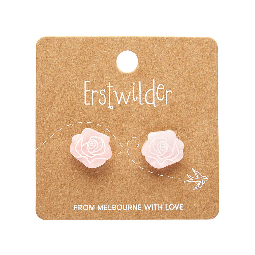 Erstwilder - Eternal Rose Stud Earrings - Light Pink