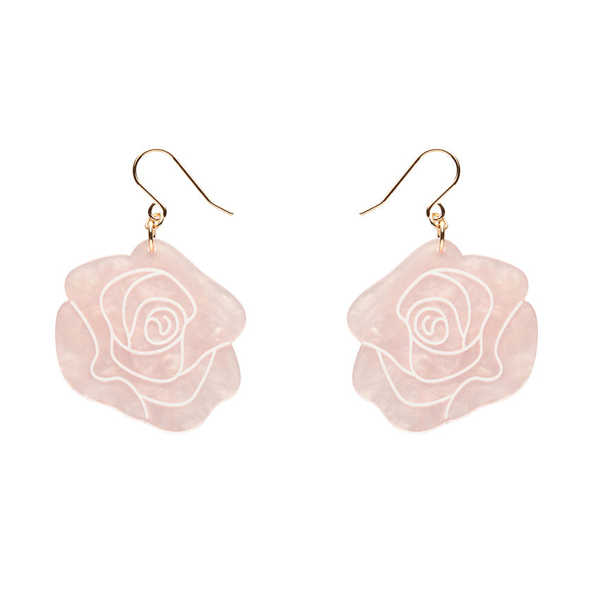 Erstwilder - Eternal Rose Drop Earrings - Light Pink