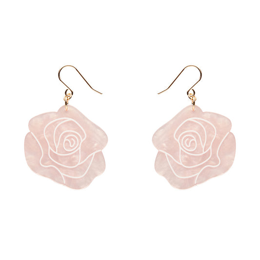 Erstwilder - Eternal Rose Drop Earrings - Light Pink