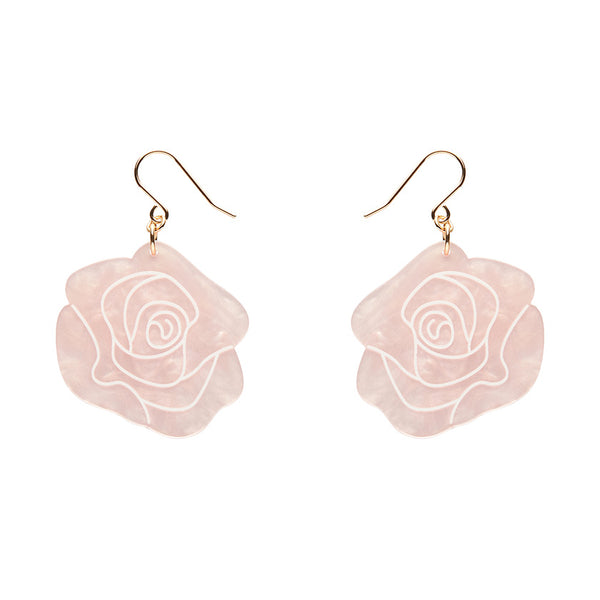 Erstwilder - Eternal Rose Drop Earrings - Light Pink