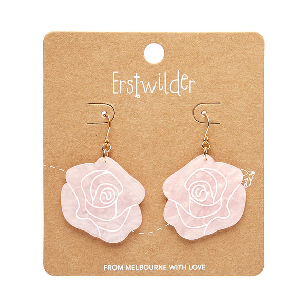 Erstwilder - Eternal Rose Drop Earrings - Light Pink