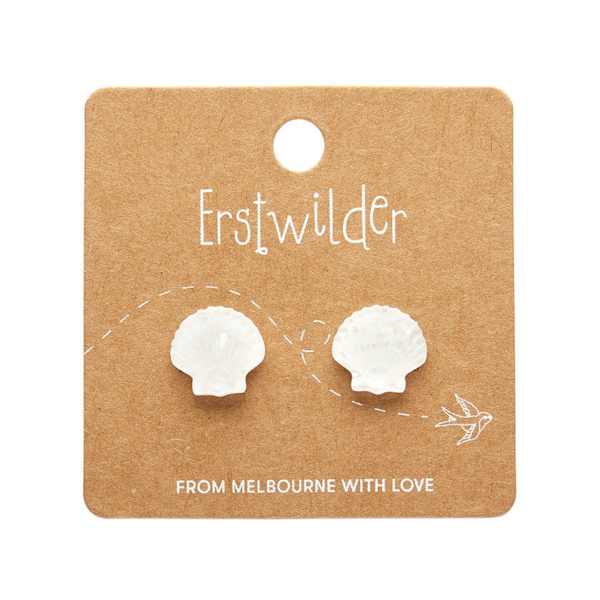 Erstwilder - Sea Shell Stud Earrings - White