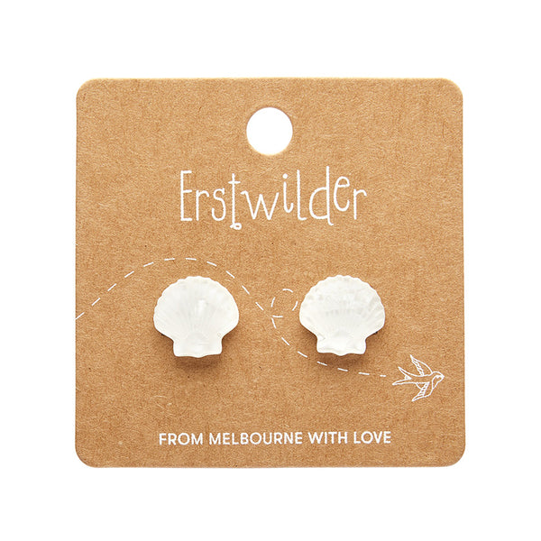 Erstwilder - Sea Shell Stud Earrings - White