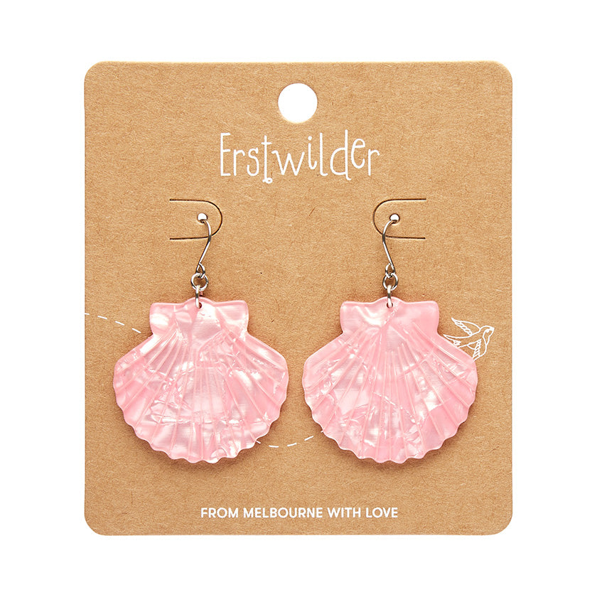 Erstwilder - Sea Shell Drop Earrings - Pale Pink