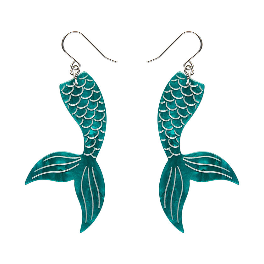 Erstwilder - Mermaid Tail Drop Essential Earrings - Aqua