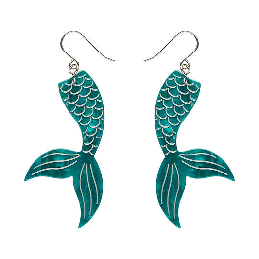 Erstwilder - Mermaid Tail Drop Essential Earrings - Aqua