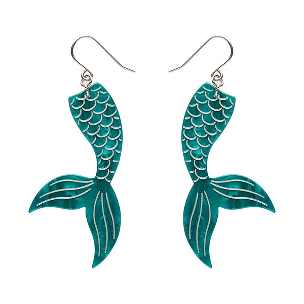 Erstwilder - Mermaid Tail Drop Essential Earrings - Aqua