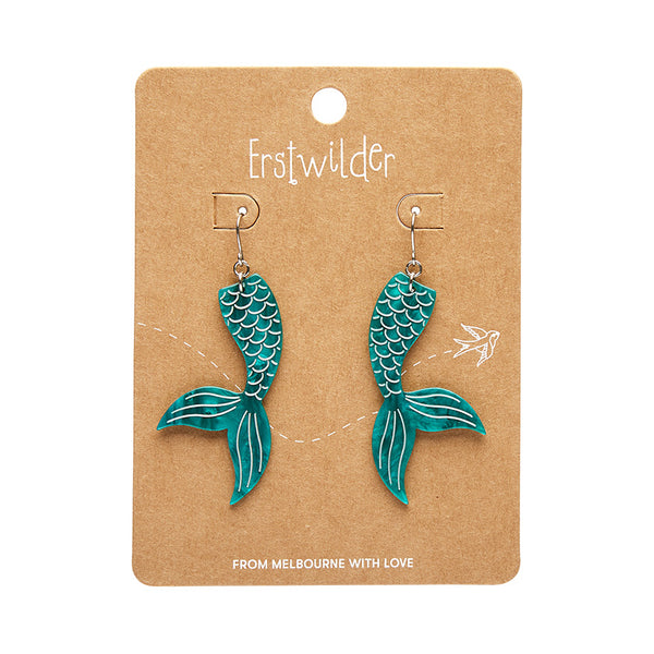 Erstwilder - Mermaid Tail Drop Essential Earrings - Aqua