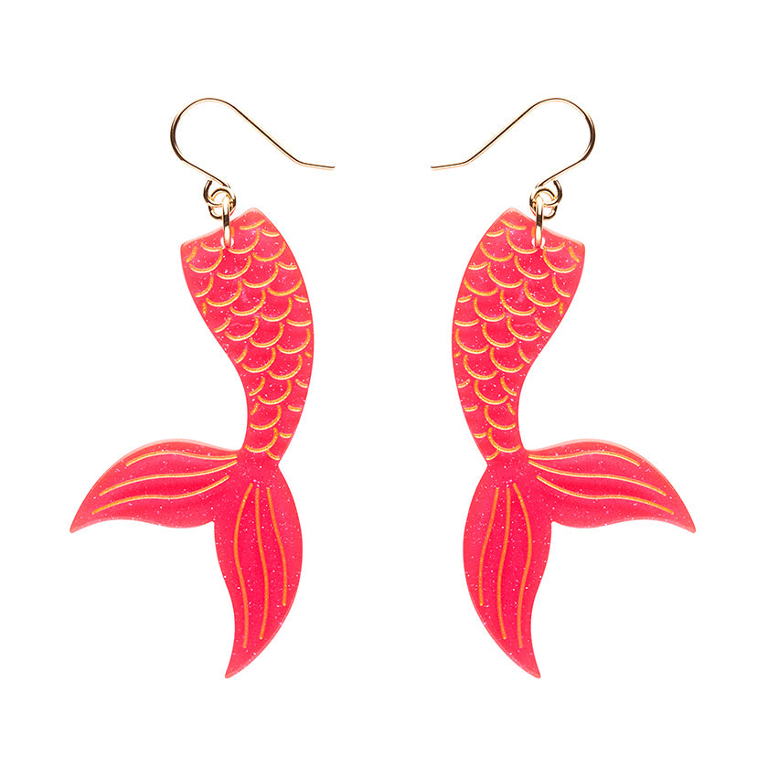 Erstwilder - Mermaid Tail Drop Essential Earrings - Hot Pink