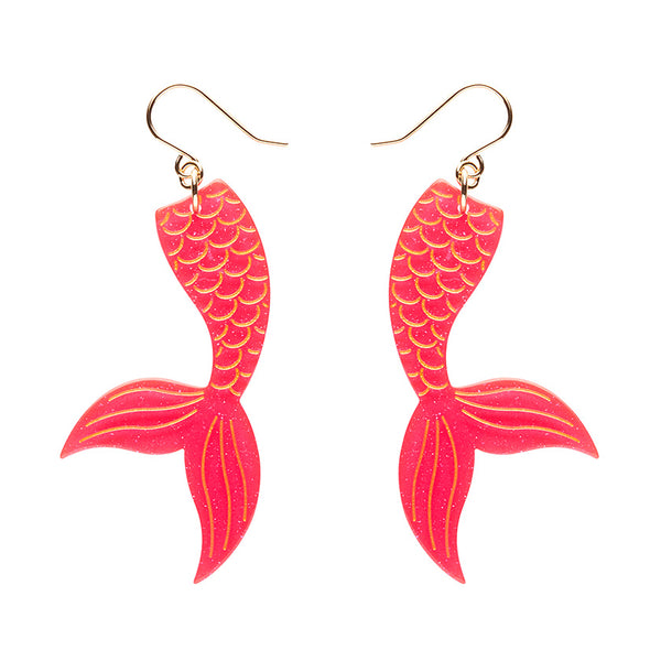 Erstwilder - Mermaid Tail Drop Essential Earrings - Hot Pink