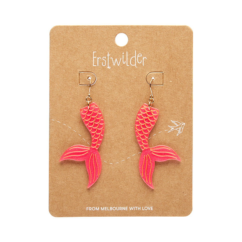 Erstwilder - Mermaid Tail Drop Essential Earrings - Hot Pink