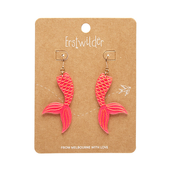 Erstwilder - Mermaid Tail Drop Essential Earrings - Hot Pink