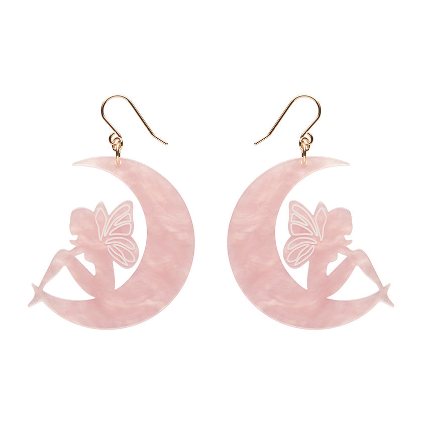 Erstwilder - Fairy Moon Drop Essential Earrings - Pink