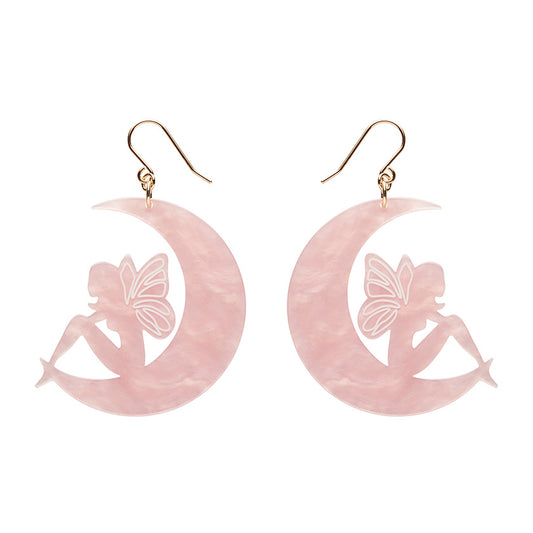 Erstwilder - Fairy Moon Drop Essential Earrings - Pink