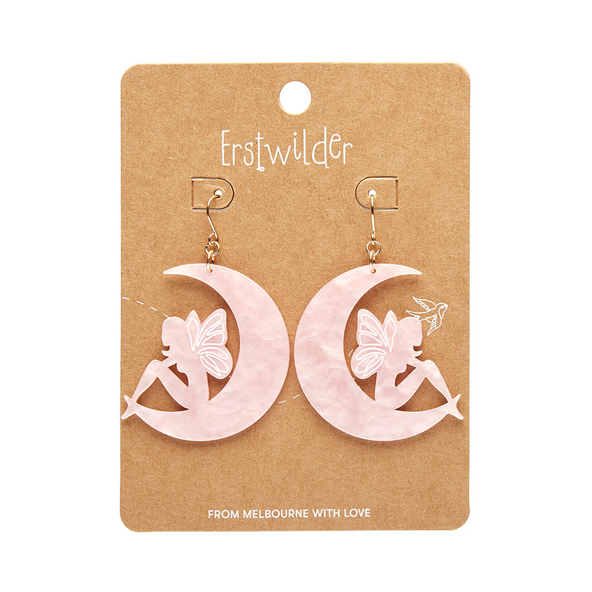 Erstwilder - Fairy Moon Drop Essential Earrings - Pink