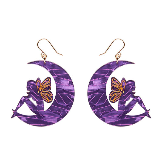 Erstwilder - Fairy Moon Drop Essential Earrings - Purple