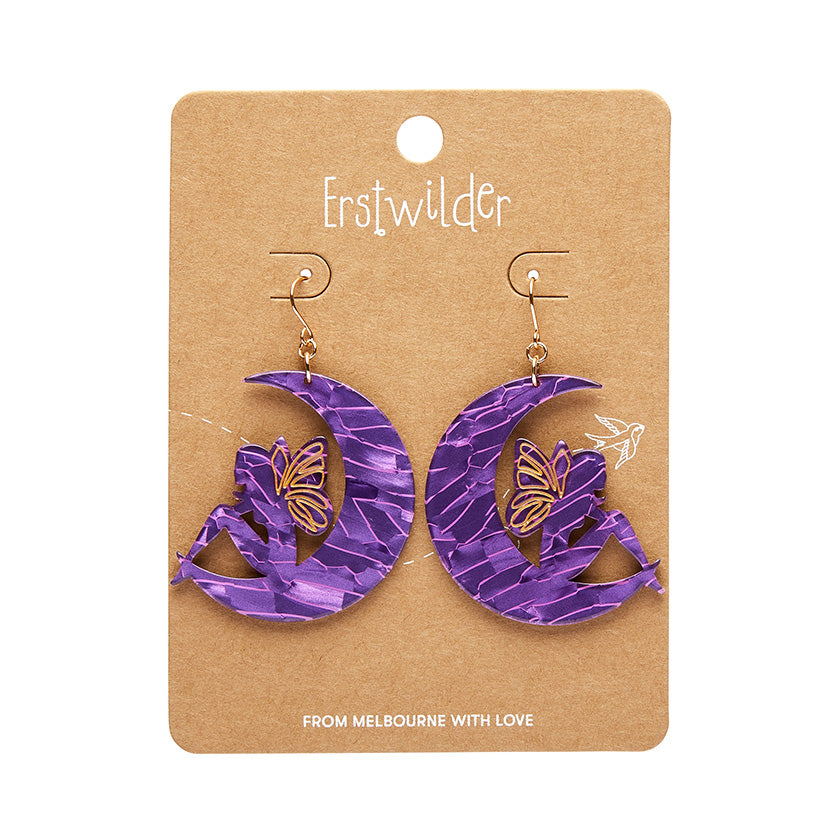 Erstwilder - Fairy Moon Drop Essential Earrings - Purple