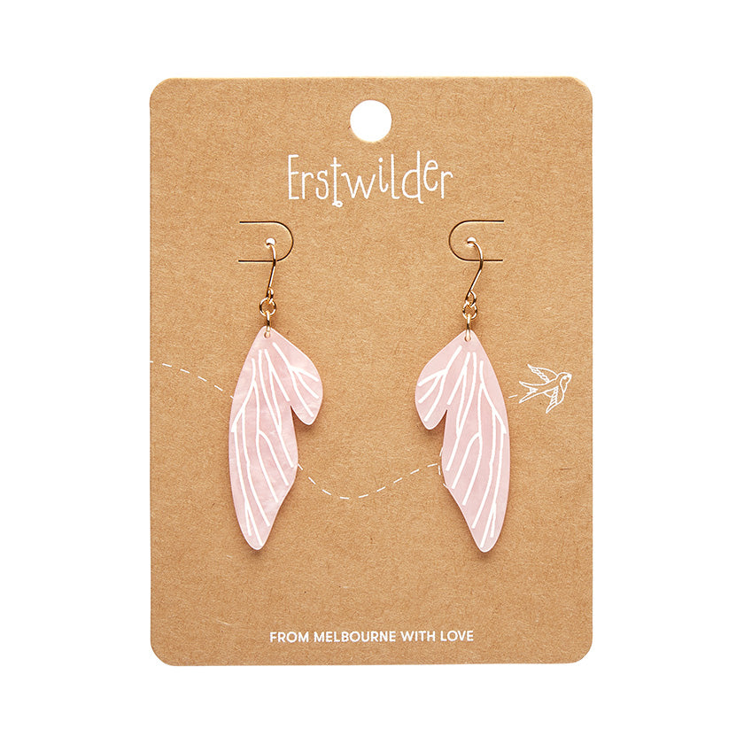 Erstwilder - Fairy Wing Drop Essential Earrings - Pink