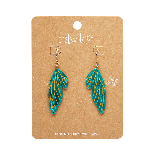 Erstwilder - Fairy Wing Drop Essential Earrings - Mint