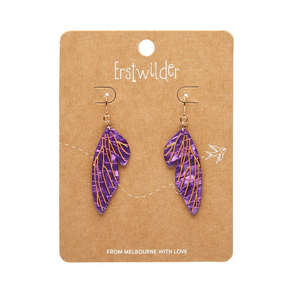 Erstwilder - Fairy Wing Drop Essential Earrings - Purple