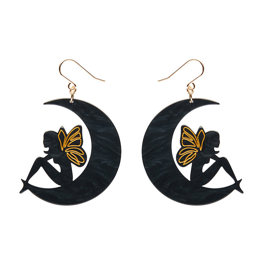 Erstwilder - Fairy Moon Drop Essential Earrings - Black